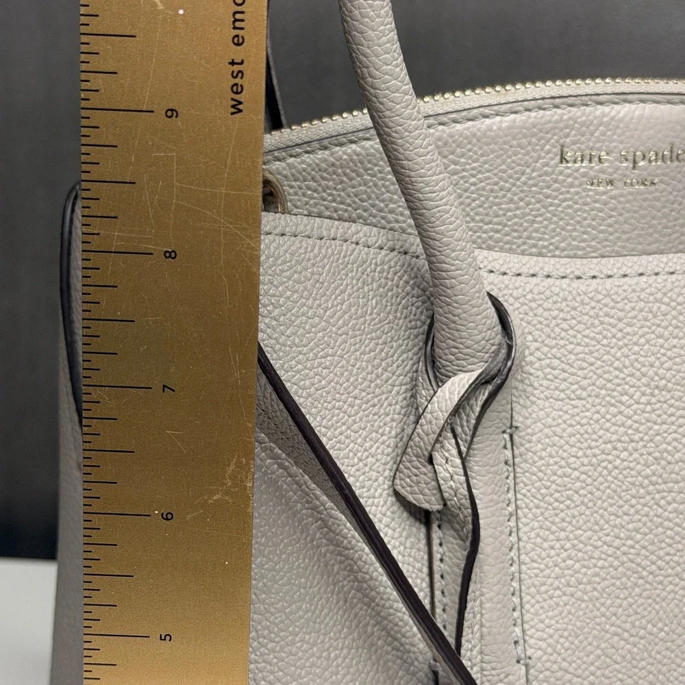 Kate Spade Margaux Medium Satchel True Taupe Women's Pebbled Leather Bag Purse